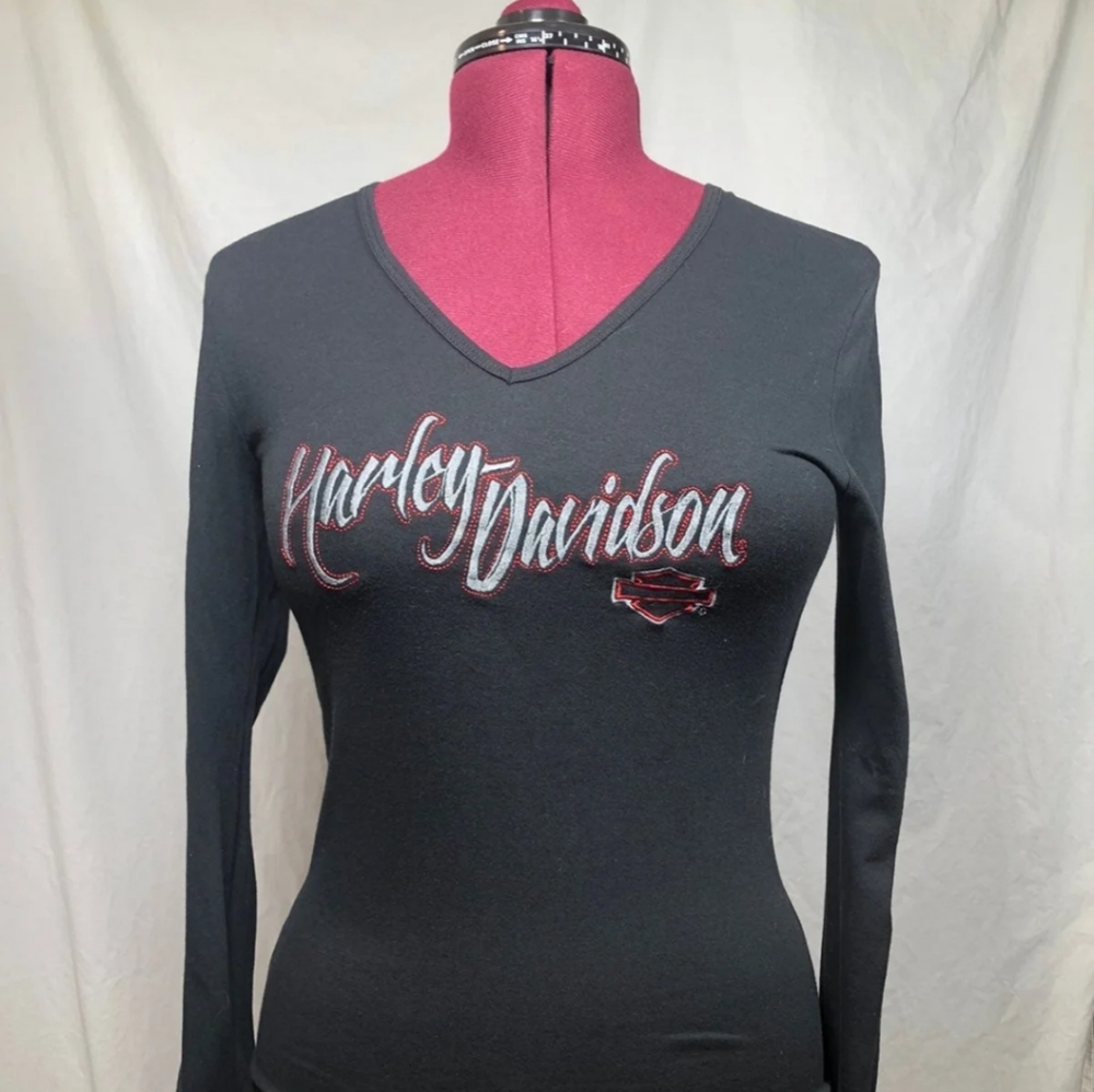 Harley-Davidson Black Embroidered Tee